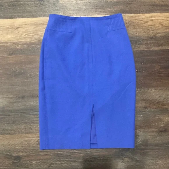 WHBM Blue Pencil Skirt - Size 2 - Picture 1 of 3